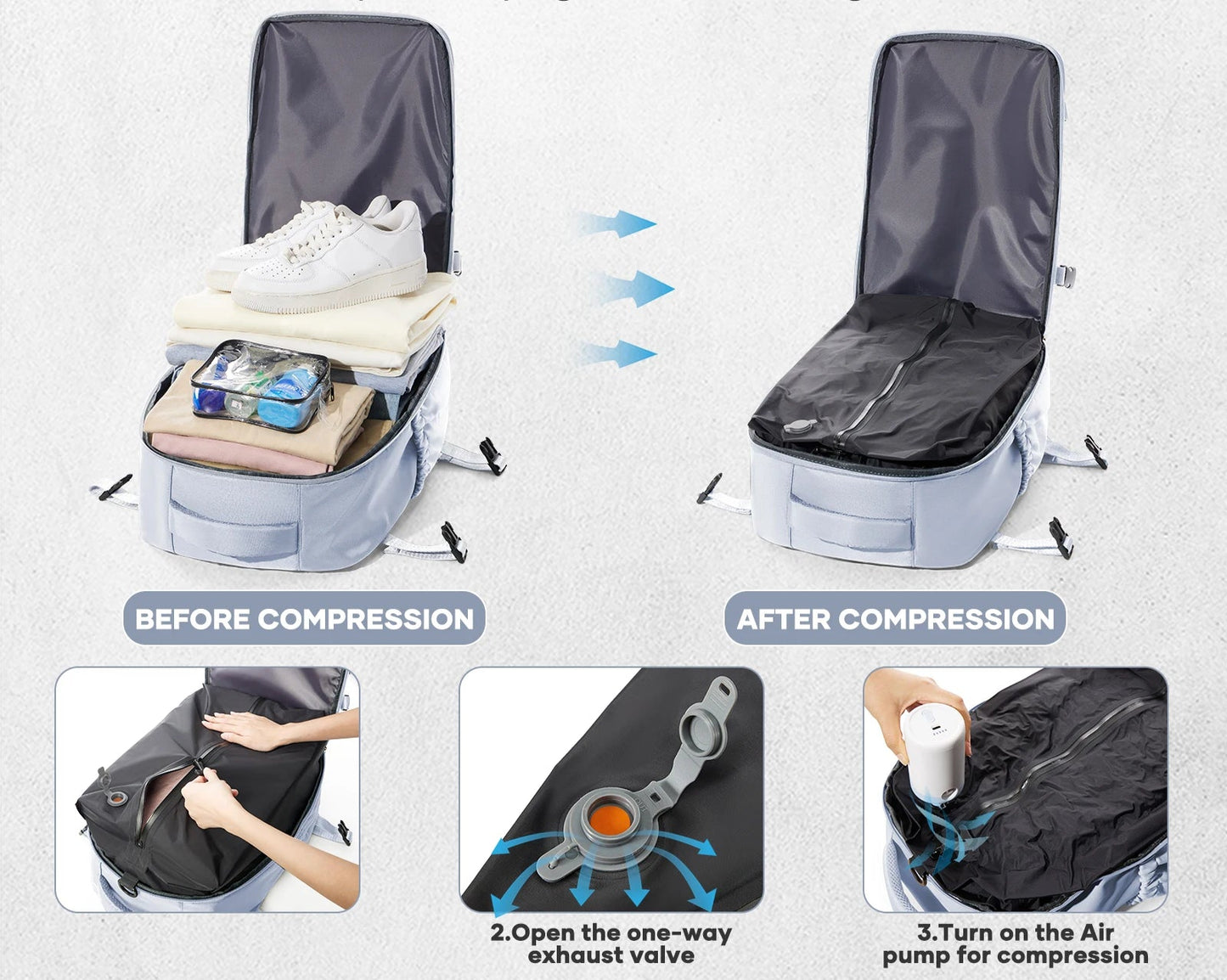 Vacuum Compression Travel Backpack