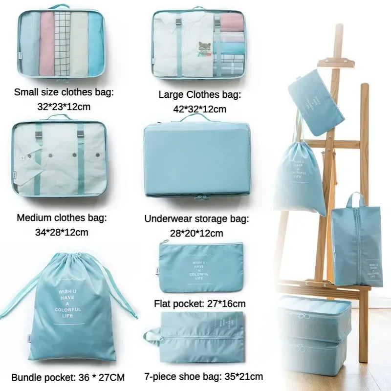 7-delige set reistasorganizer