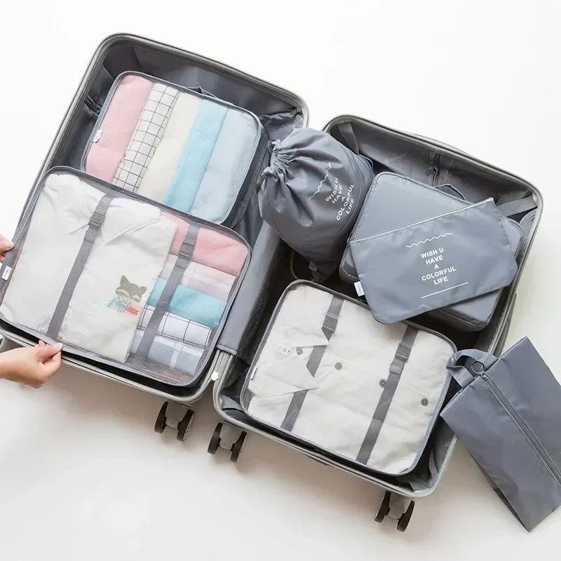 7-delige set reistasorganizer